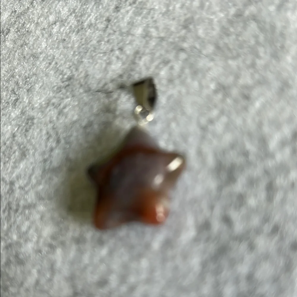 Mookaite Jasper Brown And White Star Glass Pendant